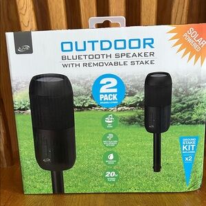 Outdoor Bluetooth Speaker with Removable Stake - Black